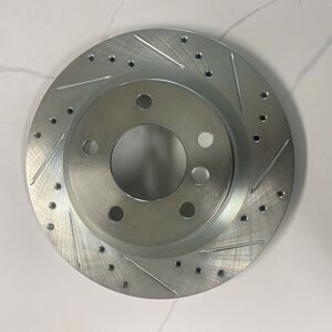 Dynamic Friction 631-54220R - Drilled and Slotted Silver Zinc Brake Rotor BMW